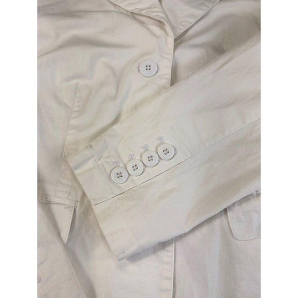 Madison & Max Womens Blazer Jacket Button Front White Cotton Blend Medium M - Picture 9 of 10